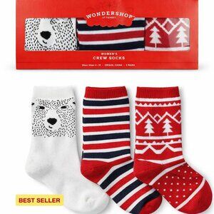 NEW Wondershop Women's Holiday Crew Socks  3 Pack